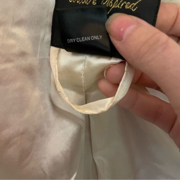 Anthropologie Sanctuary Clothing Retro Red Coat with white Polka Dots - Picture 10 of 14